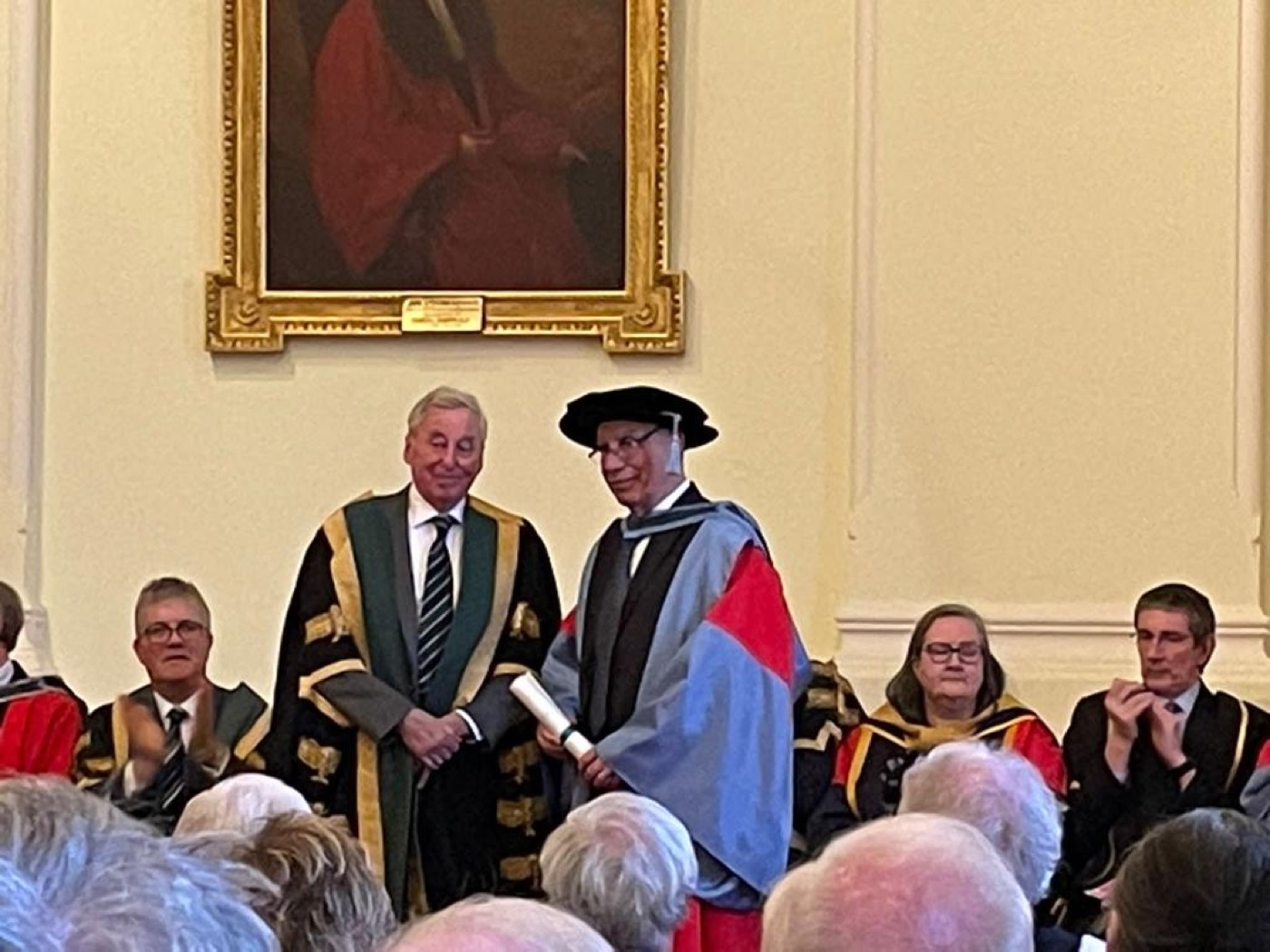 At the ceremony honoring me with an honorary doctorate degree