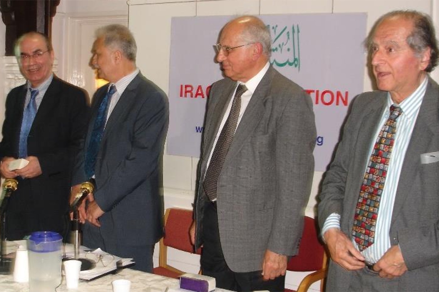 At an honoring evening hosted by the Iraqi Forum (from right: Jani Kassab, Ghazi Darwish, Saadi Al-Najjar, and Mohamed Al-Rubeai)