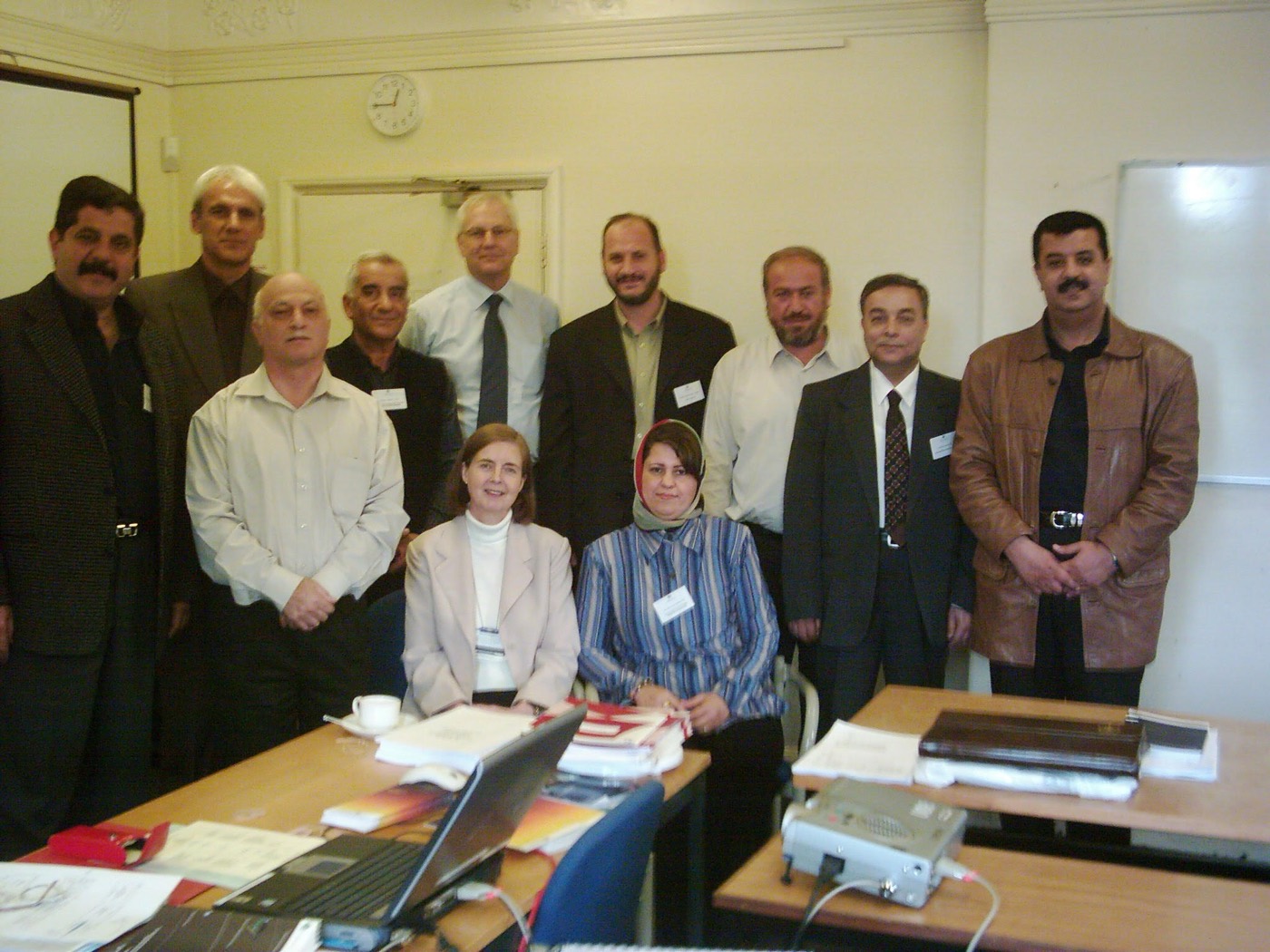 Some Iraqi academic leaders during a training session at the University of Birmingham.